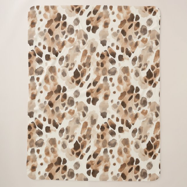 Couverture Sherpa Chic Crème Brown Poster de animal léopard (Devant)