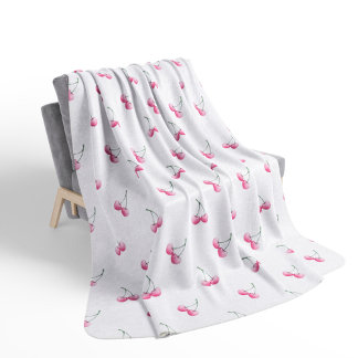 Couverture Sherpa Chic esthétique Coquette Rose Chaud Cerises