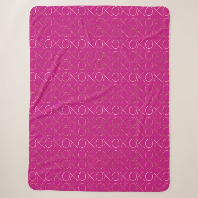 Couverture Sherpa Chic PInk Gold Glam XOXO (Devant)