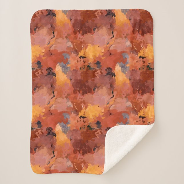 Couverture Sherpa Chic Terracotta rouille tendance Brown Abstrait (Devant)