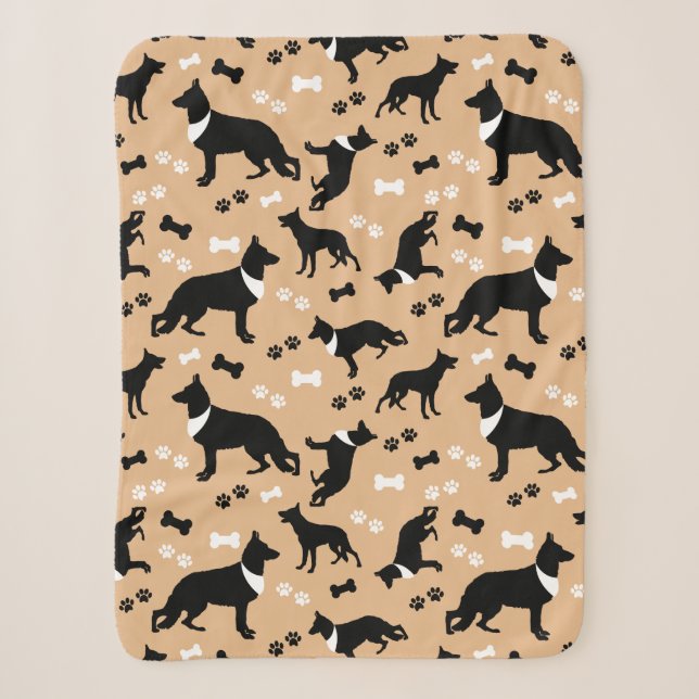Couverture Sherpa Chien berger allemand Tan Motif (Devant)