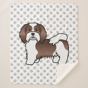 Couverture Sherpa Chien de dessin animé mignon havanais au chocolat