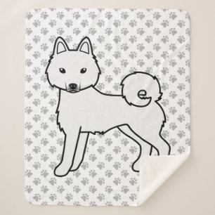 Couverture Sherpa Chien de dessin animé mignon Klee Kai blanc d'Alas