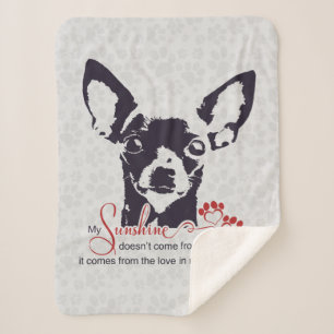 Couverture Sherpa Chien noir de chiwawa mon soleil