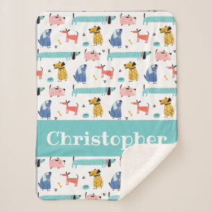 Couverture Sherpa Chiens amusants bébé