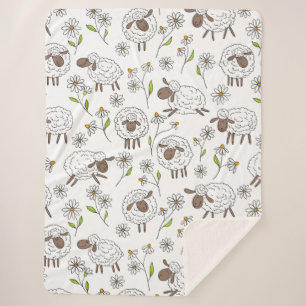 Couverture Sherpa Chiens de comptage sur blanc