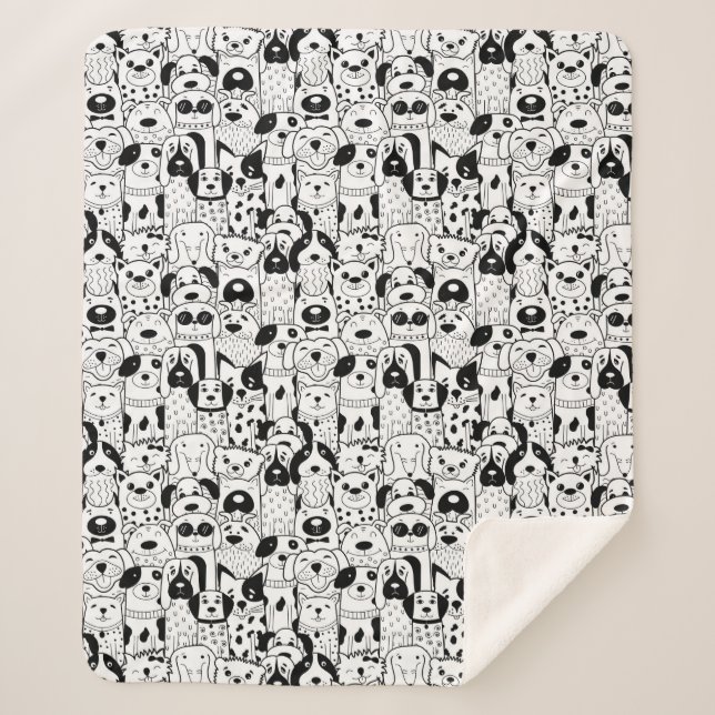 Couverture Sherpa Chiens mignons Sherpa Blanket (Devant)