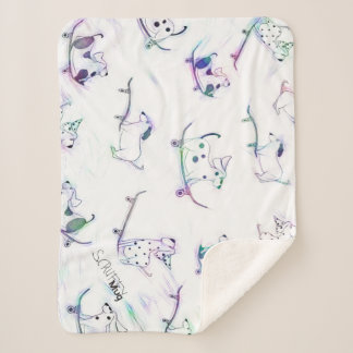 Couverture Sherpa Chiens originaux de skateboard ScruffyMug de Sherp