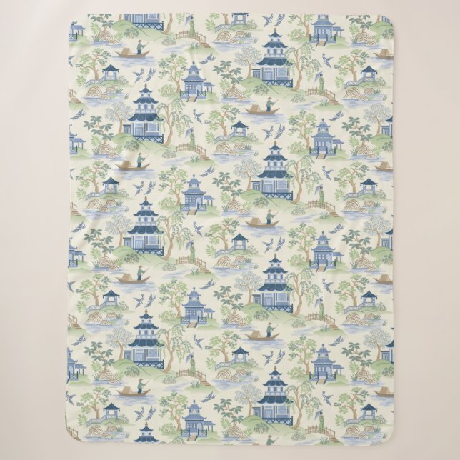 Couverture Sherpa Chinoiserie (Devant)