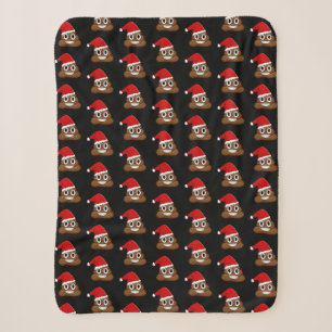 Couverture Sherpa Christmas poop emoji Cute Funny Motif