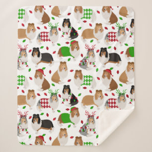 Couverture Sherpa Christmas Rough Collie Sherpa Blanket