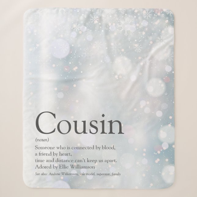Couverture Sherpa Citation du Cool Cousin pour les fêtes d'hiver (Devant)