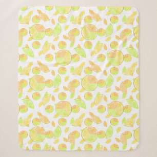 Couverture Sherpa citron vert orange tranches fruits agrumes nature