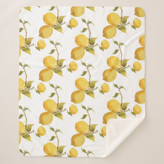 Couverture Sherpa Citrons vintages frais : Conception simpliste