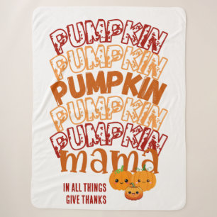 Couverture Sherpa Citrouille de Thanksgiving MAMA personnalisable