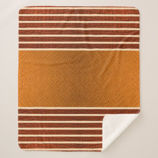 Couverture Sherpa Citrouille & Rouille Art de ligne en cuir de serpe