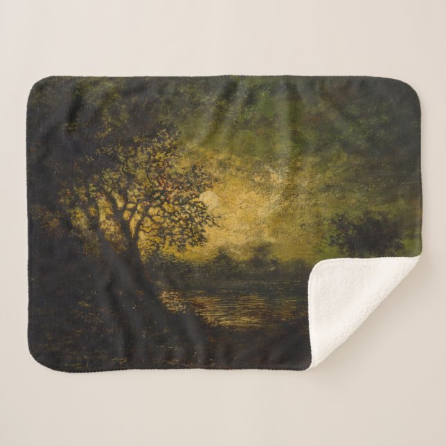 Couverture Sherpa Clair de lune (par Ralph Albert Blakelock) (Devant (Horizontal))