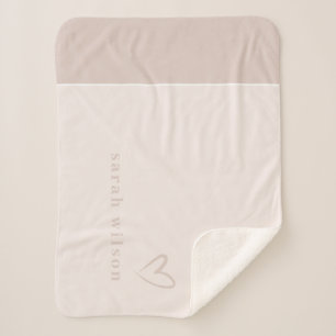 Couverture Sherpa Clair Élégant Minimal Simple Clush Pink Heart
