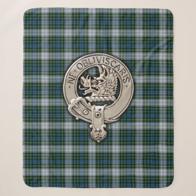 Couverture Sherpa Clan Campbell Crest & Dress Tartan (Devant)