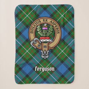 Couverture Sherpa Clan Ferguson Crest sur Tartan