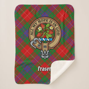 Couverture Sherpa Clan Fraser Crest sur Tartan