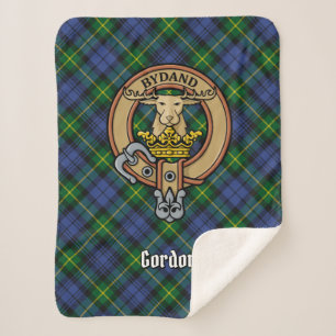 Couverture Sherpa Clan Gordon Crest sur Tartan