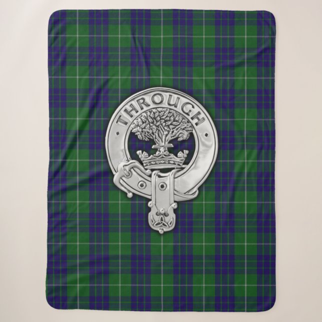 Couverture Sherpa Clan Hamilton Crest & Hunter Tartan (Devant)
