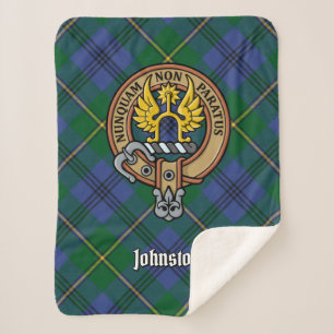Couverture Sherpa Clan Johnston Crest sur Tartan