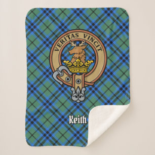Couverture Sherpa Clan Keith Crest sur Tartan