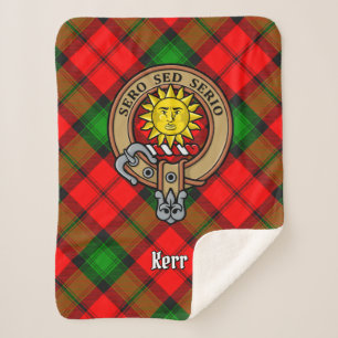 Couverture Sherpa Clan Kerr Crest sur Tartan
