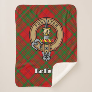 Couverture Sherpa Clan MacAlister de Glenbarr Crest sur Tartan