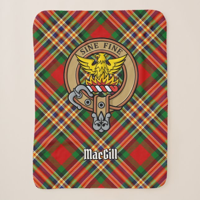 Couverture Sherpa Clan MacGill Crest sur Tartan (Devant)