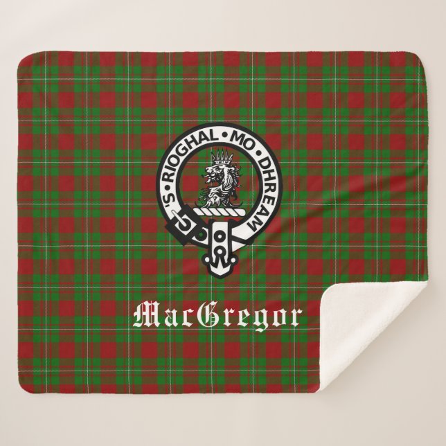 Couverture Sherpa Clan MacGregor Crest Badge et Tartan (Devant (Horizontal))