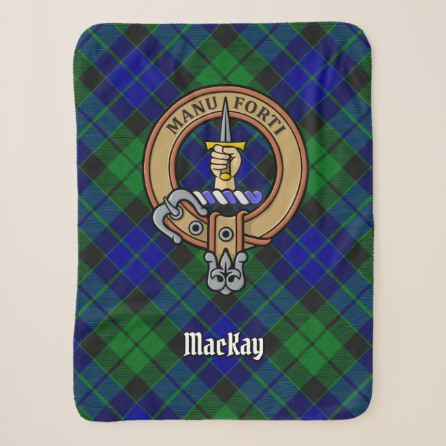Couverture Sherpa Clan MacKay Crest sur Tartan (Devant)