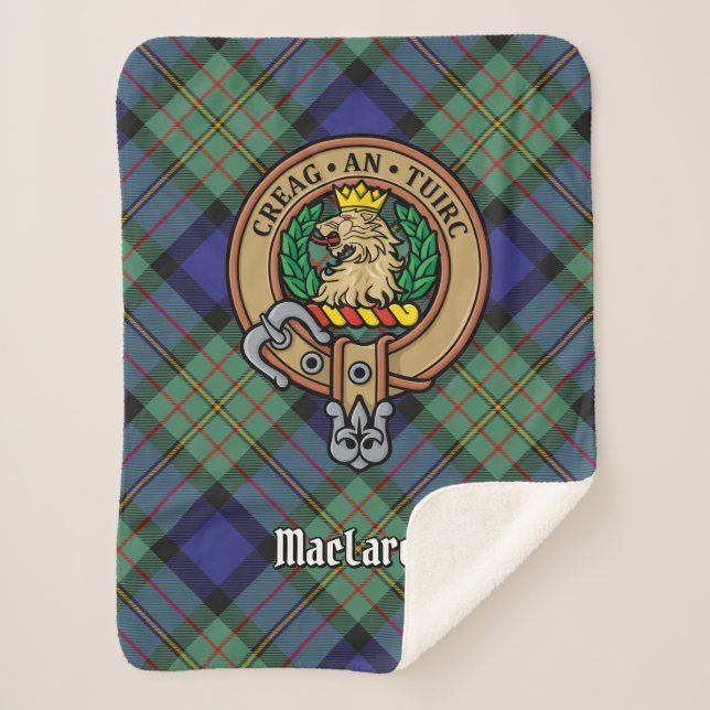 Couverture Sherpa Clan MacLaren Crest sur Tartan (Devant)