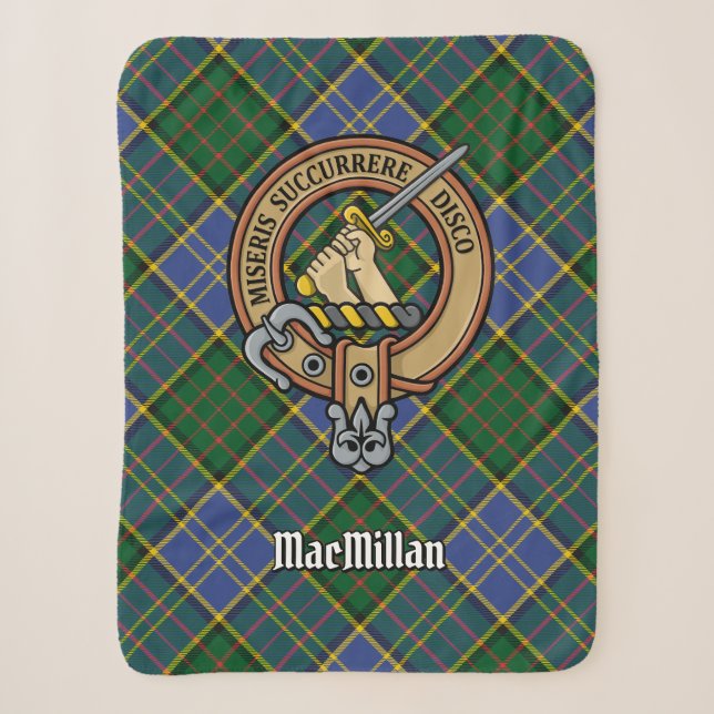 Couverture Sherpa Clan MacMillan Crest sur la chasse Tartan (Devant)
