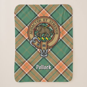 Couverture Sherpa Clan Pollock Crest sur Tartan