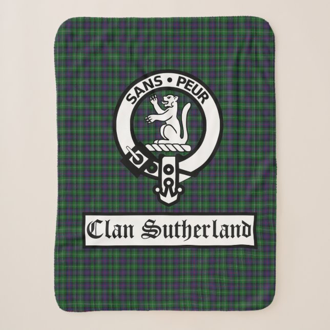 Couverture Sherpa Clan Sutherland Crest Badge et Tartan (Devant)