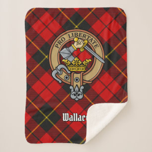Couverture Sherpa Clan Wallace Crest sur Tartan