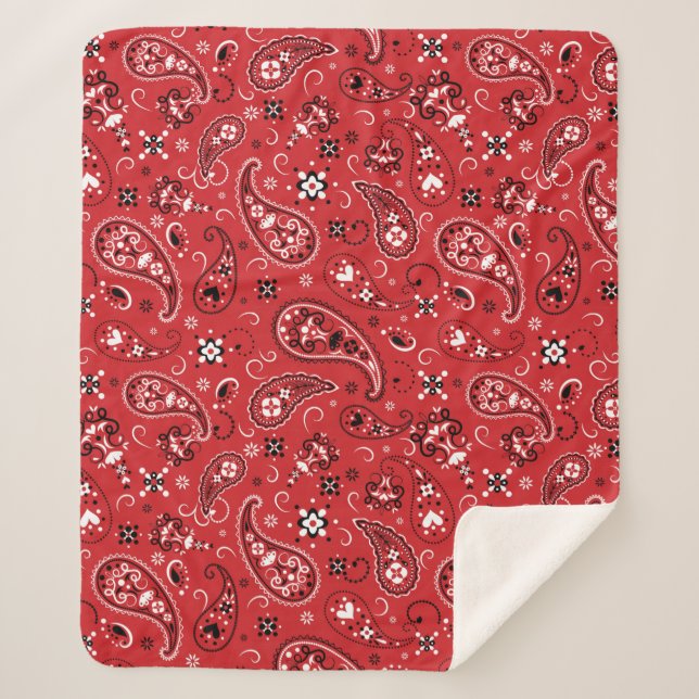 Couverture Sherpa Classic Bandana Red Paisley (Devant)
