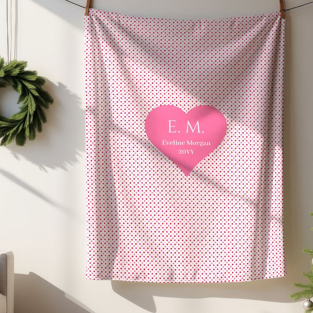 Couverture Sherpa Classic Red Hearts Personalized Valentine Gift  (Classic Red Hearts Personalized Valentine Gift Sherpa Blanket)