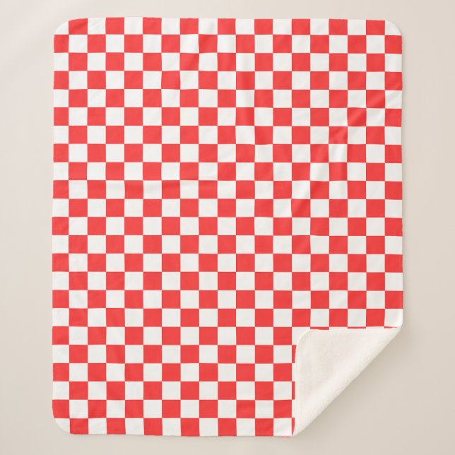 Couverture Sherpa Classic visual red checkerboard  (Devant)