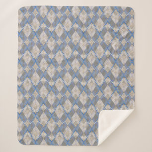 Couverture Sherpa Classique diamant gris beige