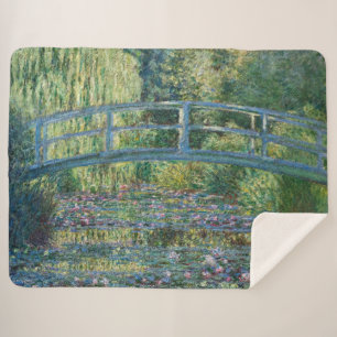 Couverture Sherpa Claude Monet - Eau Lily étang, Harmonie verte