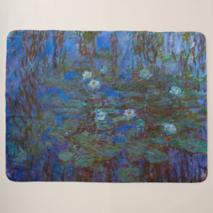 Couverture Sherpa Claude Monet - Lys d'Eau Bleue