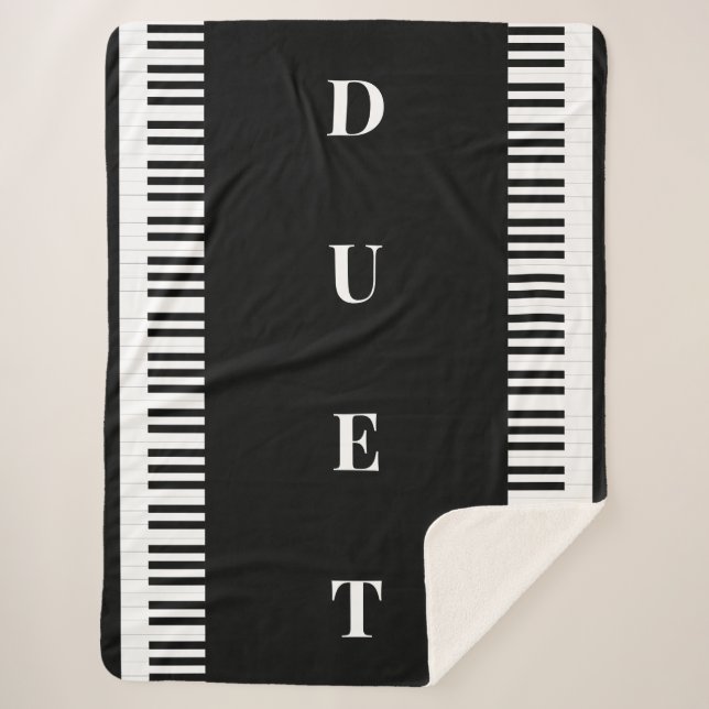 Couverture Sherpa Clavier de piano noir blanc musique duet musique (Devant)