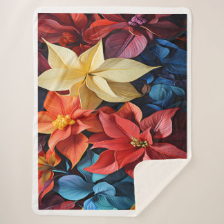 Couverture Sherpa Cobertor Sherpa (Sherpa Blanket) Flores Natalinas
