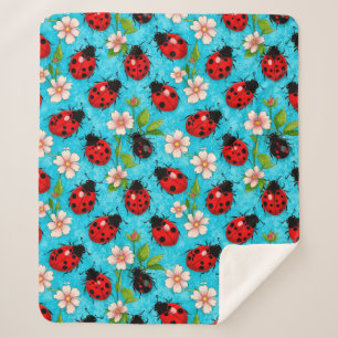 Couverture Sherpa Coccinelle Floral Cozy Home Style Joie