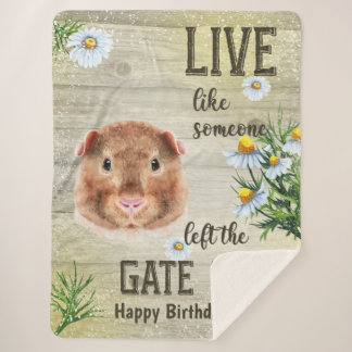 Couverture Sherpa Cochon de Guinée mignonne Pays Style Citation posi