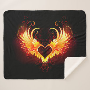Couverture Sherpa Coeur de feu ange avec ailes
